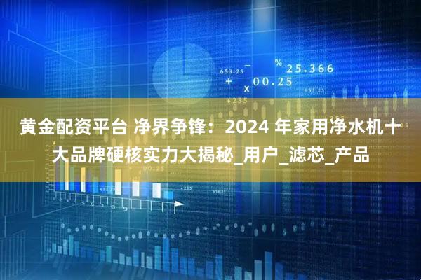 黄金配资平台 净界争锋：2024 年家用净水机十大品牌硬核实力大揭秘_用户_滤芯_产品